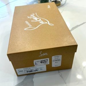 GIFTABLE NWT Christian Louboutin Dandelion Flat Men Black Velour Size:46/13US